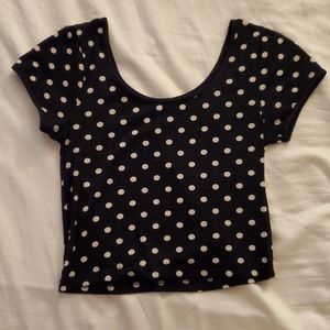 Black & Cream Crop Tee